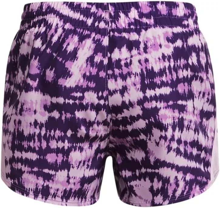 Шорты Under Armour Girls Fly By с принтом, (560) Provence Purple/Black/Reflective — фото 2