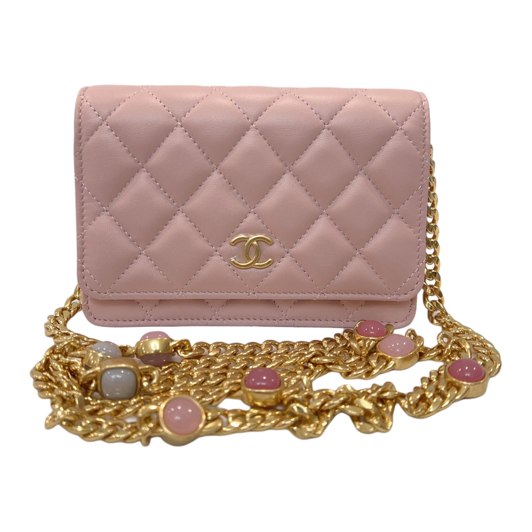 

Сумка через плечо WOC из ягненка женская светло-розовая CHANEL, Box(Set+Box)