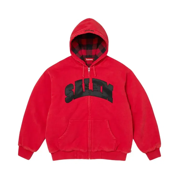 Толстовка на молнии с капюшоном Supreme x Salem, красный