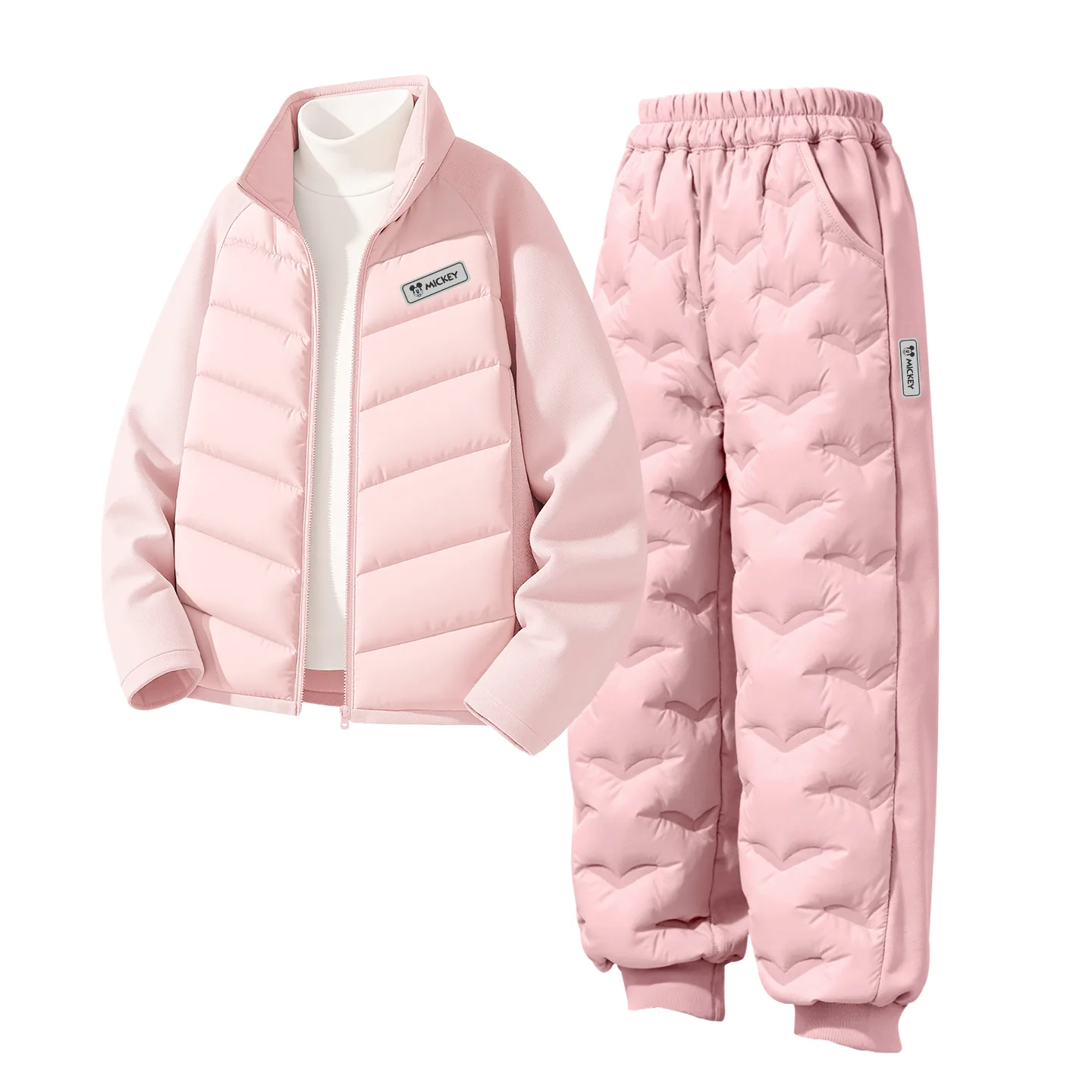 Детский спортивный костюм с круглым вырезом Disney, [Thickened and Fleece-Lined]DiH Square Hook-and-Loop K Powder+DiH Square Hook-and-Loop K Powder