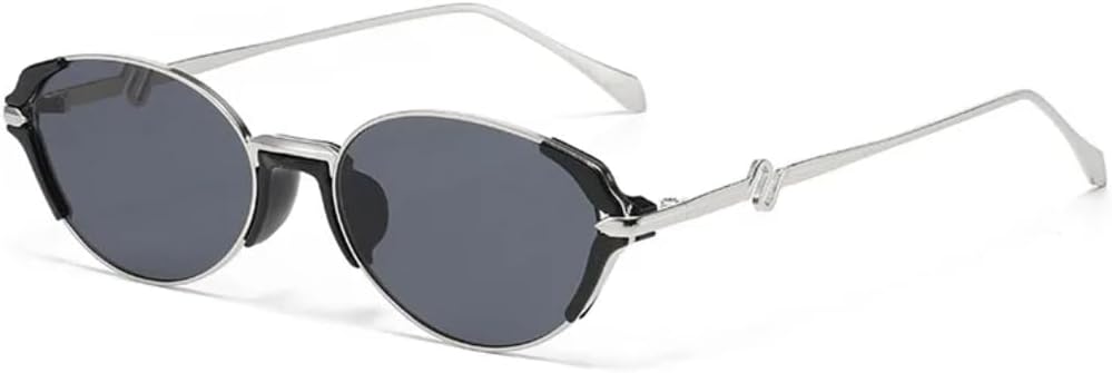 

Солнцезащитные очки с узким оправом и зеркальной поверхностью, овальной формы, в винтажном и современном стиле, для путешествий и фотосъемки, для женщин и мужчин TVTBBVV, Blacksilver