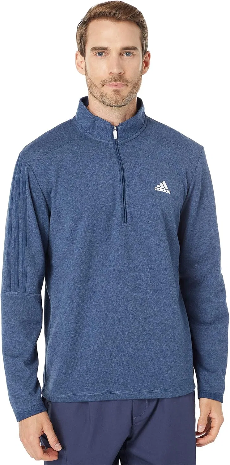 Adidas Golf мужская толстовка-полузип из переработанного полиэстера с 3 полосками, темно-синий