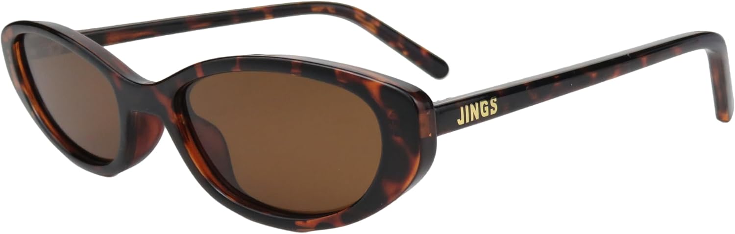 

Женские ретро-солнцезащитные очки JINGS с поляризованными линзами овальной формы – винтажный стиль «кошачий глаз» в стиле Y2K, защита от УФ-излучения UV400, подходят для маленького лица Generic, Tortoiseshell