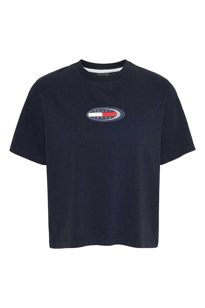 

Хлопковая короткая футболка с логотипом Tommy Jeans, синий