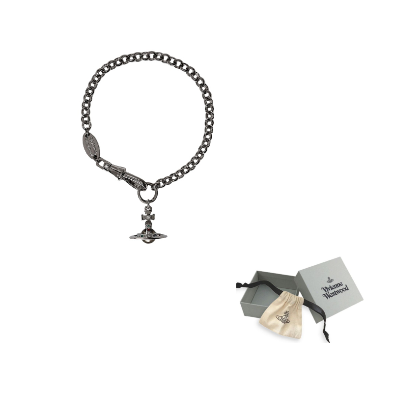 

Браслет из латуни для женщин в цвете ганметалл-грей Vivienne Westwood