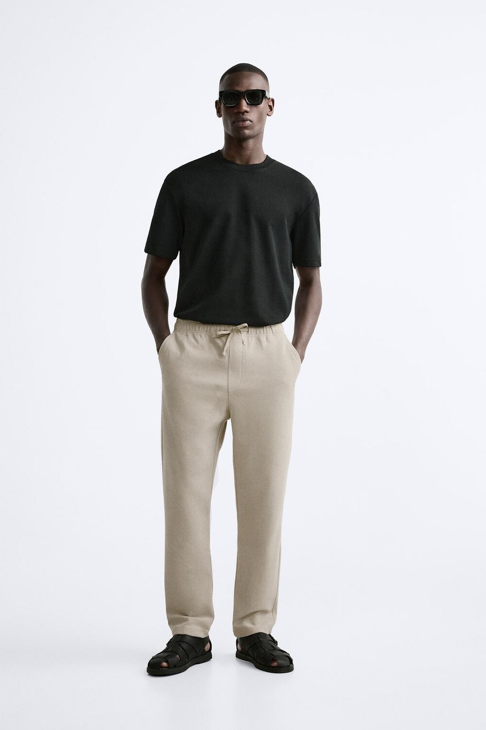 

Комфортные брюки для спортивных джоггеров ZARA, бежевый