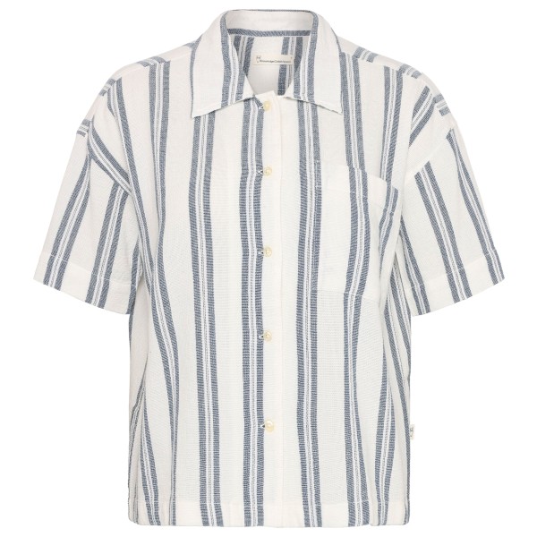 

Женская полосатая рубашка-блузка из микрофибры Knowledgecotton Apparel, синий