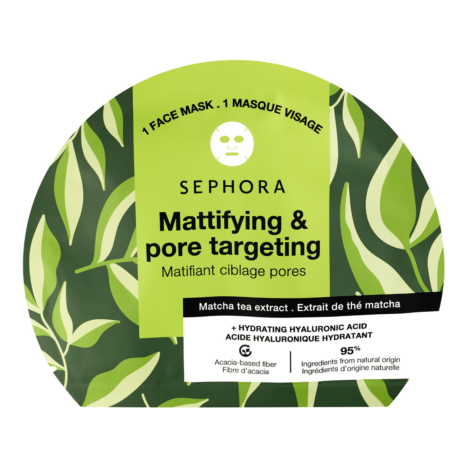 

Тканевая маска с фруктовыми экстрактами и гиалуроновой кислотой. Sephora Collection, Matcha (1 Stk.)