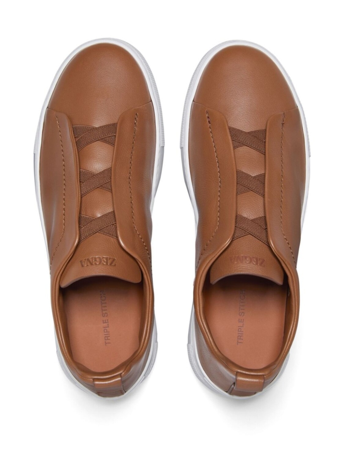 Zegna кеды Triple Stitch, коричневый — фото 4