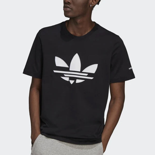 Футболка originals clouds classic large logo breathable sports short sleeve black Adidas, черный — фото 2