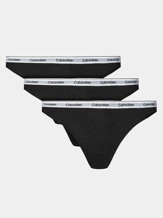 Комплект стрингов Calvin Klein, 3 предмета, черный — фото 4