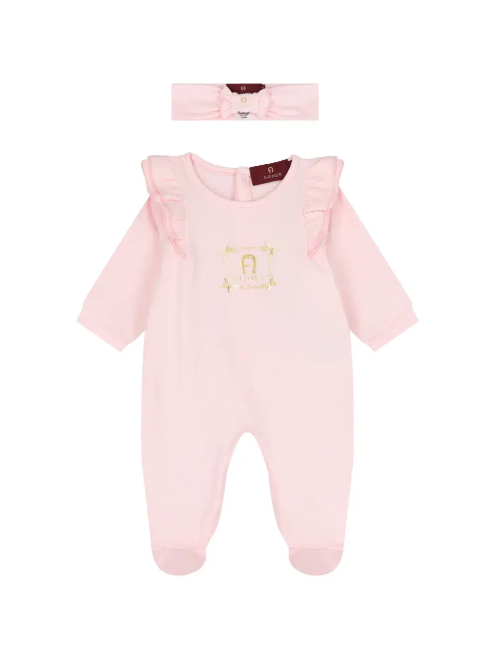 Комплект детского комбинезона с оборками Aigner Kids, розовый