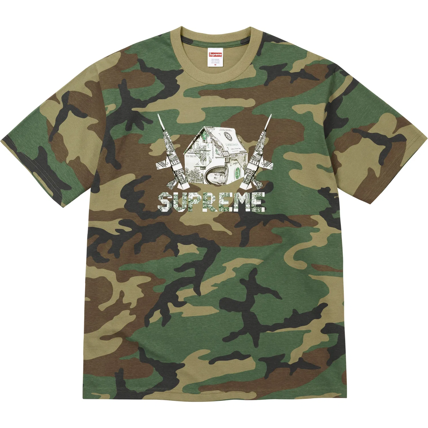 Футболка оригами унисекс SS26 WEEK7 Supreme, Woodland Camouflage/Woodland Camo