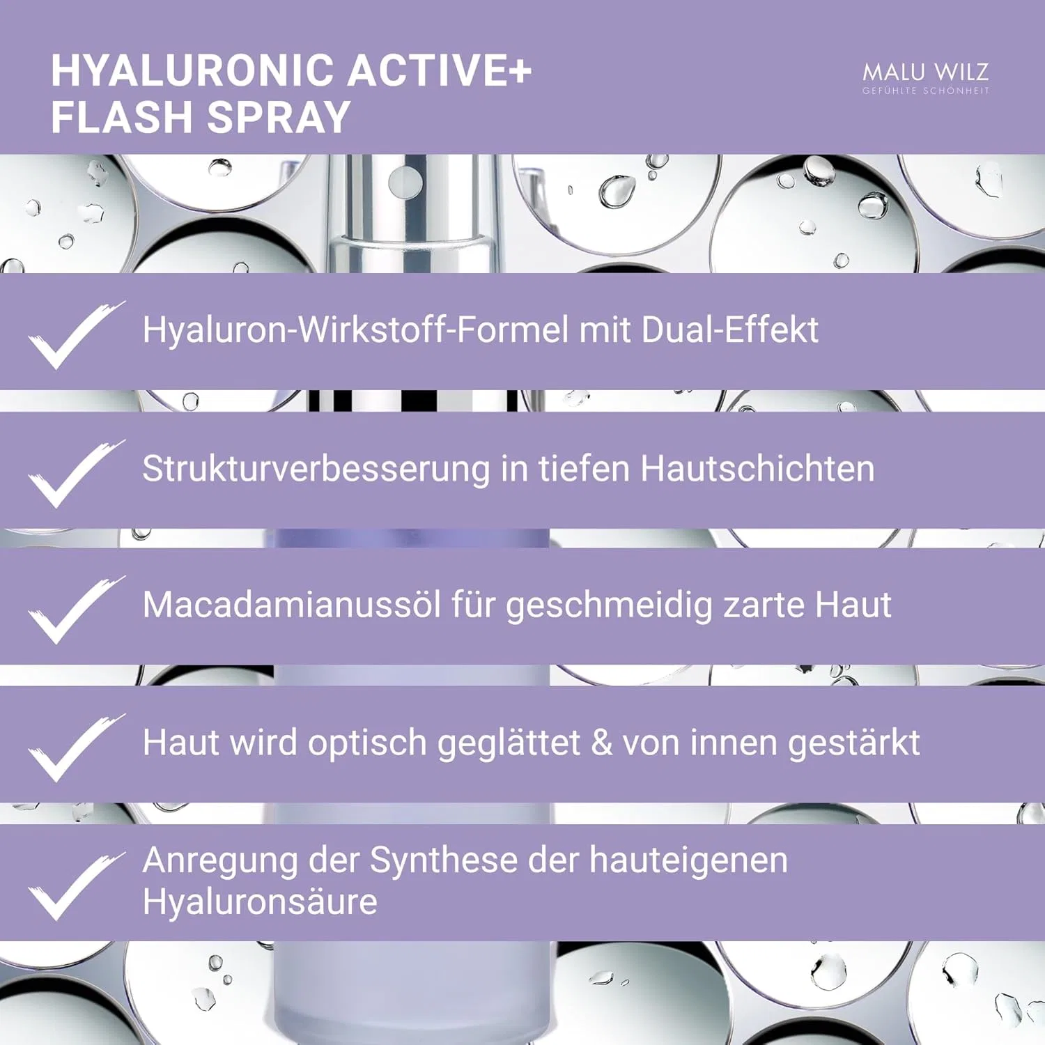 Спрей для лица «Hyaluronic Active+ Flash Spray» от Malu Wilz Kosmetik Malu Wilz — фото 4