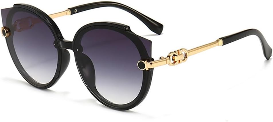 

Солнцезащитные очки «кошачий глаз» для женщин, круглые солнцезащитные очки для мужчин, винтажные большие очки с защитой от УФ-излучения UV400 HDUBFY, Black Gradientgrey