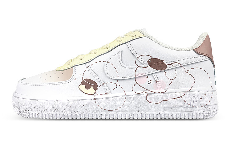 

Кроссовки для скейтбординга Air Force 1 женские с низким верхом, белые/желтые/коричневые Nike, Желтый, Кроссовки для скейтбординга Air Force 1 женские с низким верхом, белые/желтые/коричневые Nike