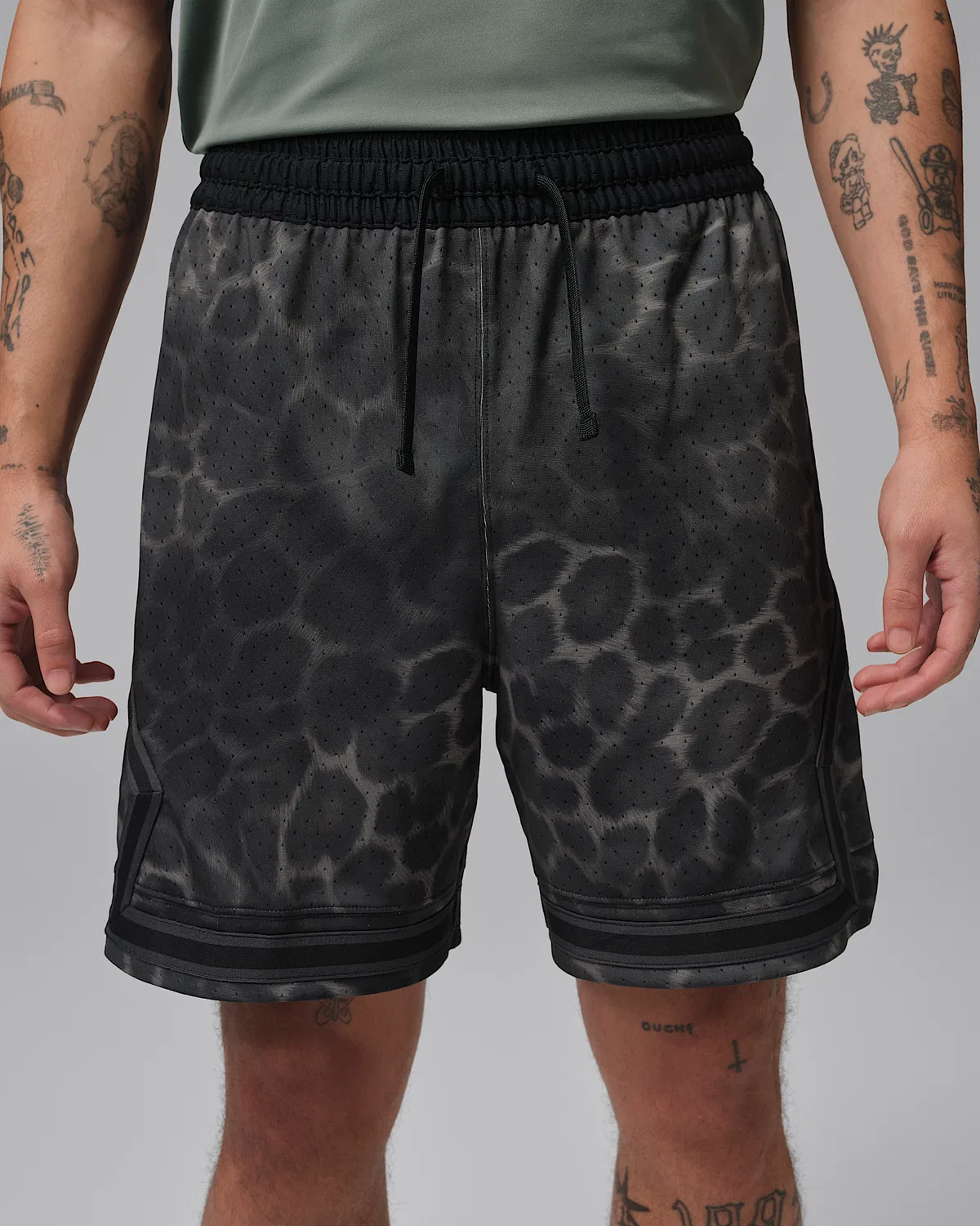 Мужские шорты Jordan Sport Dri-FIT с принтом Diamond, Black/Black — фото 2
