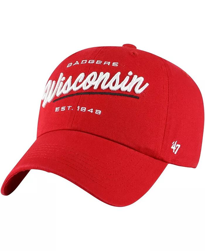 

Женская красная шапка Wisconsin Badgers Sidney Clean Up Adjustable '47 Brand