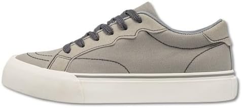 

Мужские ретро кеды низкие - дышащий верх из ткани, удобная резиновая подошва, повседневные кроссовки на шнуровке для повседневной одежды, обувь на каждый день, носок округлой формы, подкладка из ткани Minlaidian, серый