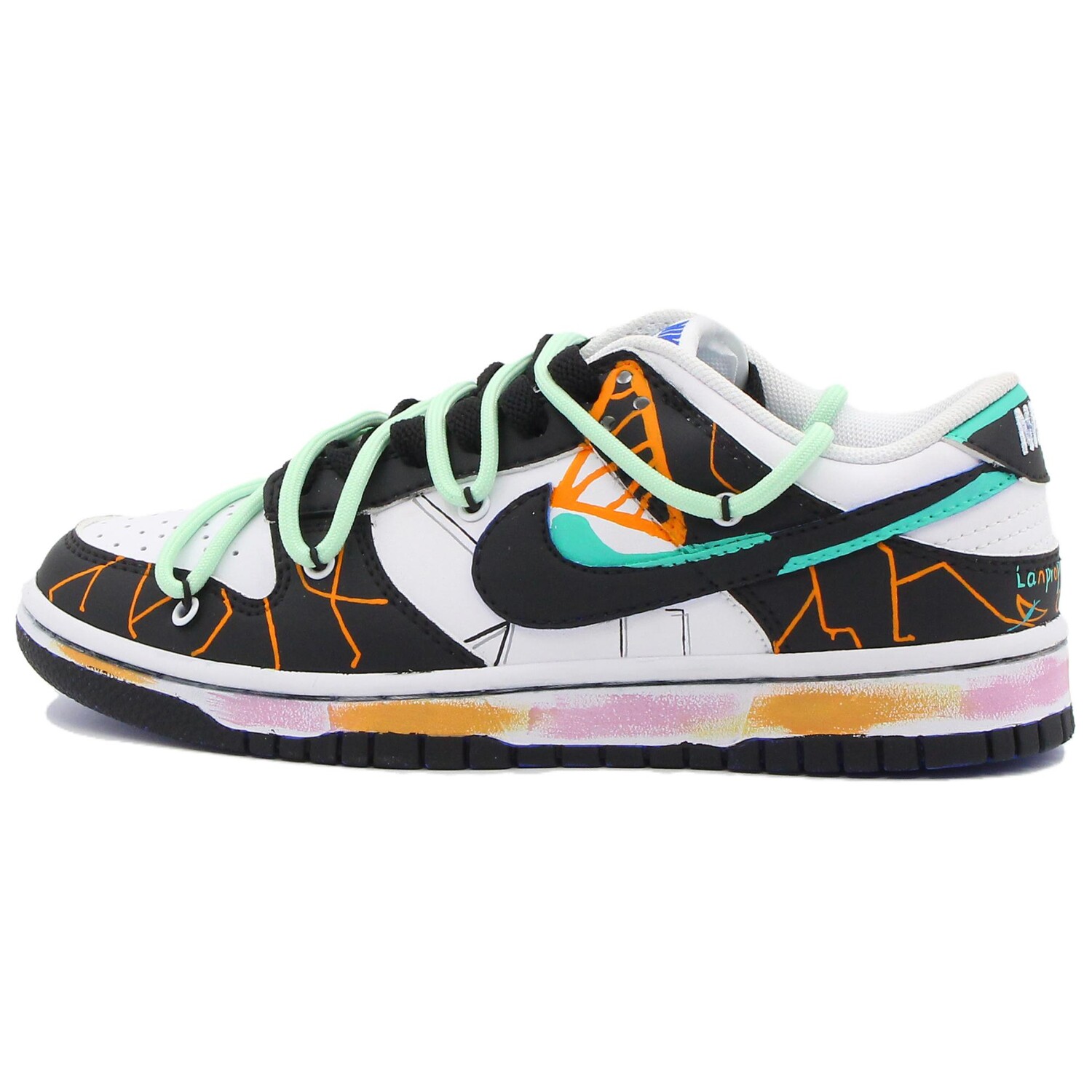 

Кроссовки Nike Dunk Skateboarding Shoes Men Low-top Black, черный
