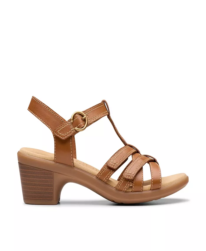 Экю "Emily2 Rose" босоножки на устойчивом каблуке из кожи Clarks, коричневый/бежевый — фото 2
