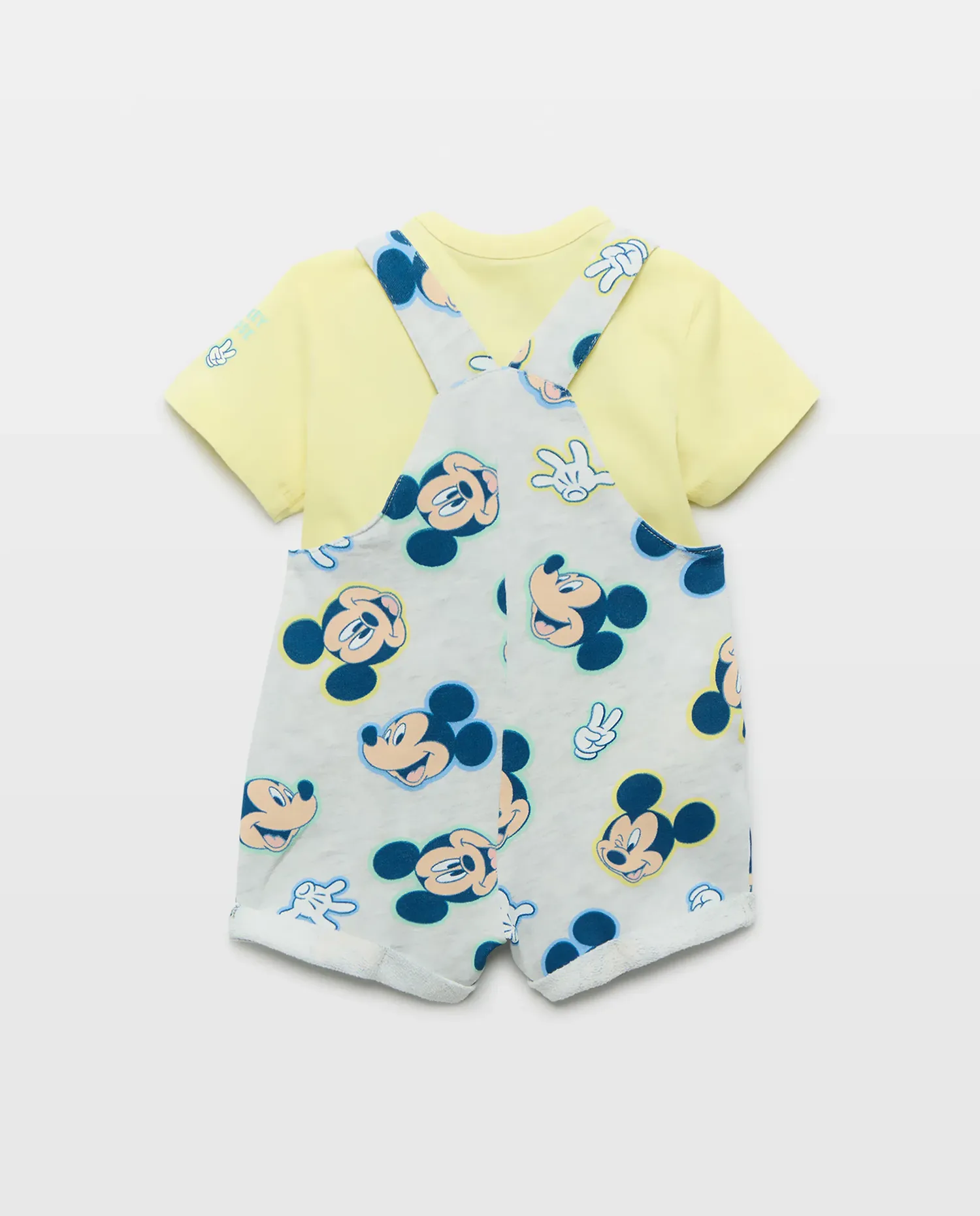 Выкройка и короткая футболка с Микки для младенца-мальчика Baby El Corte Inglés, светло-серый — фото 2