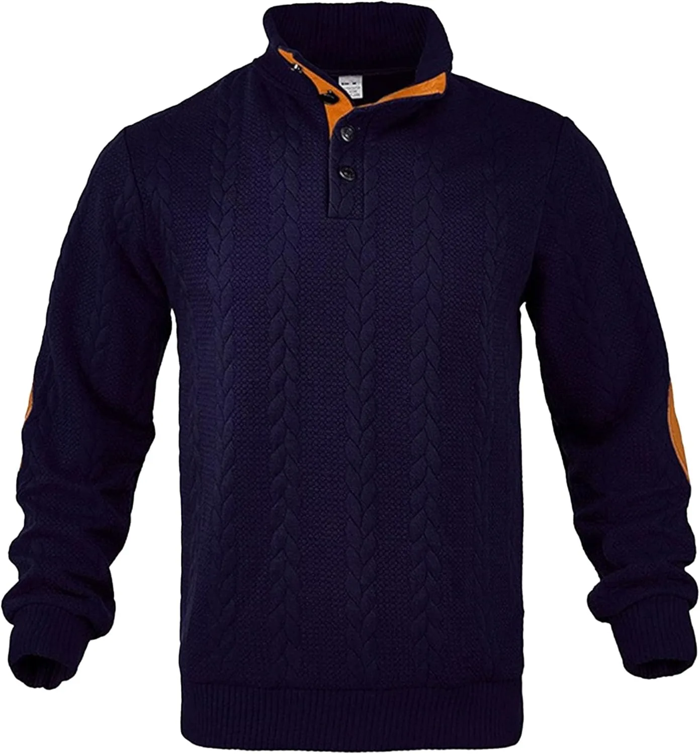 

Мужской классический поло-свитер на пуговицах с воротником стойкой