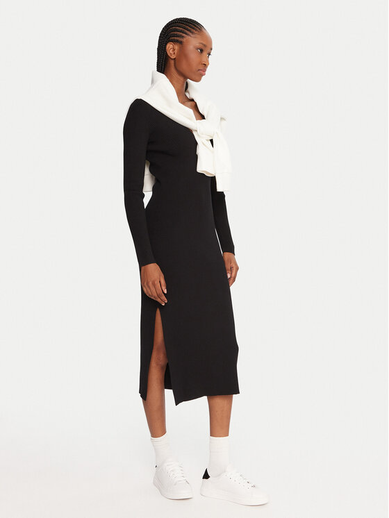 

Вязаное платье slim fit EF4175 Lacoste, черный