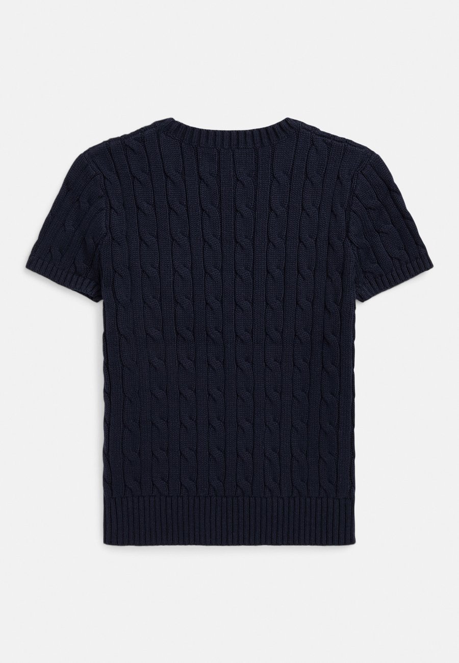 Джемпер Polo Ralph Lauren CABLE-KNIT COTTON SHORT-SLEEVE SWEATER 7-14Y, Navy/Nevis/Dark Blue — фото 2