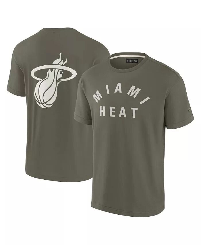 

Мужская и женская оливковая футболка Miami Heat Elements Super Soft с короткими рукавами Fanatics Signature, зеленый