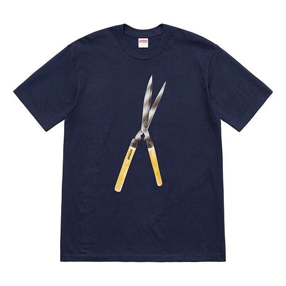 

Футболка ss19 shears tee large scissors printing short sleeve navy blue Supreme, синий