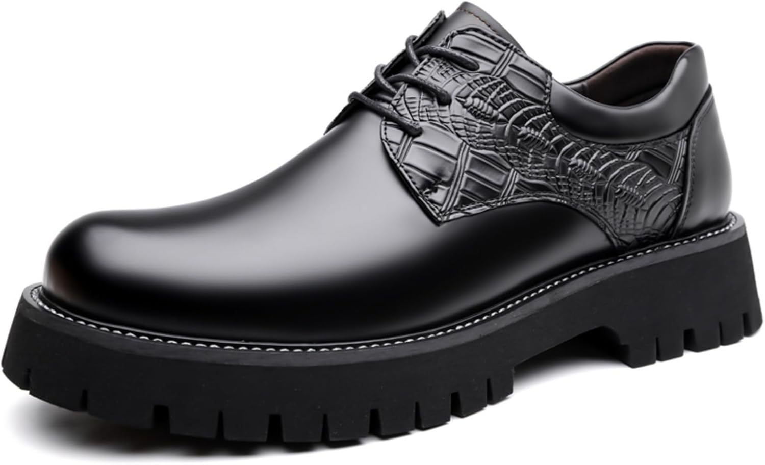 

Мужские туфли ручной работы Oxfords с верхом из кожи с текстурой крокодила и гладкой кожи, с градиентным носком коричневого и черного цвета, подошва из противоскользящей резины для бизнеса и свадьбы Kelibasi