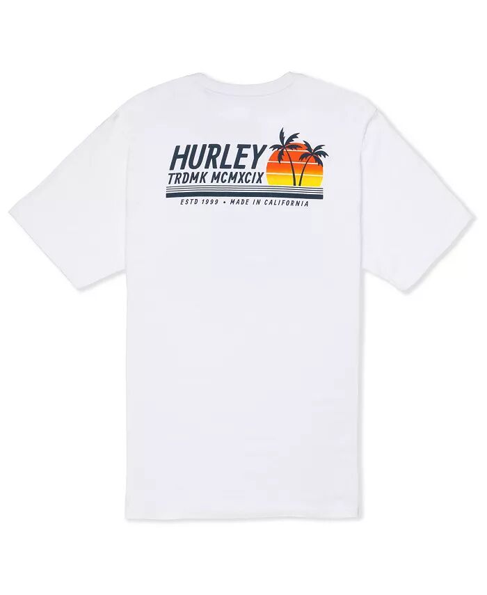 

Мужская повседневная футболка с коротким рукавом в полоску от солнца Hurley, белый