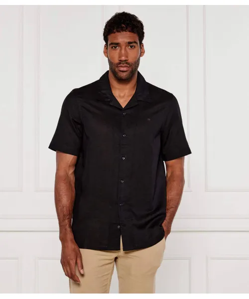 

Льняная рубашка Regular fit Calvin Klein, черный