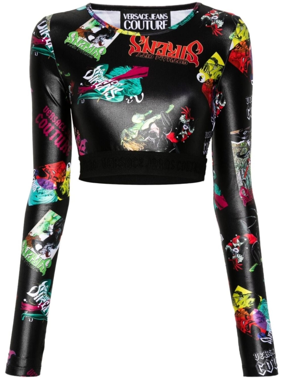

Versace Jeans Couture укороченная футболка с графичным принтом, черный