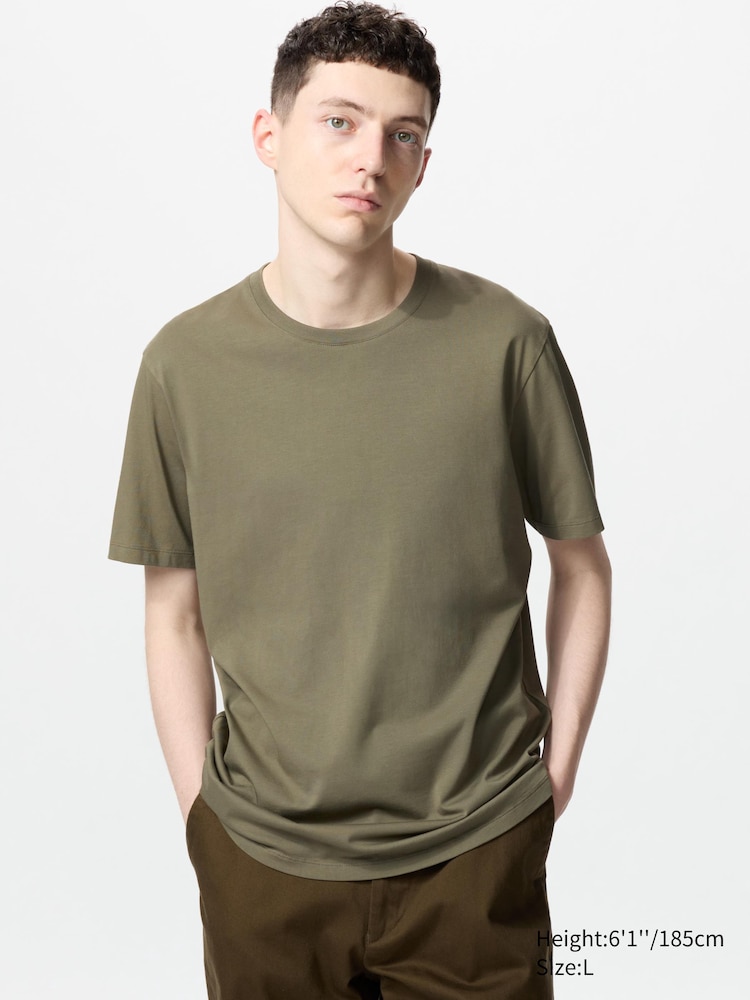 

Футболка с круглым вырезом из 100% хлопка supima Uniqlo, цвет 56
