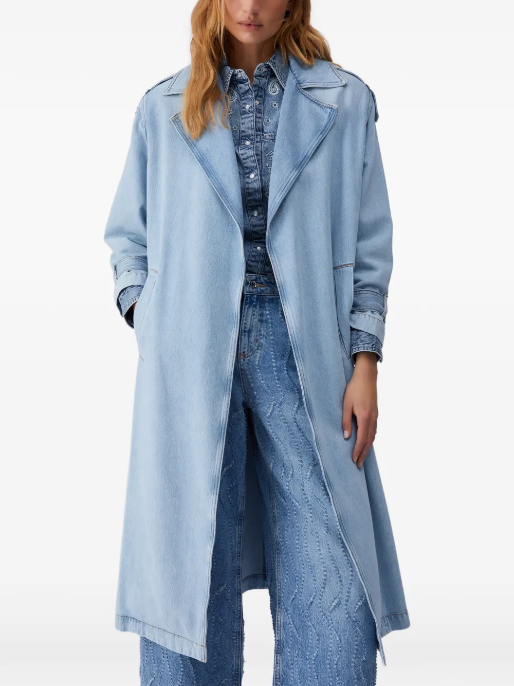 

Джинсовый тренч с поясом Liu Jo, синий