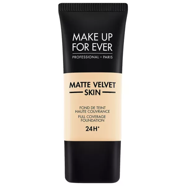 

Тональная основа с матовым бархатистым эффектом и полным покрытием Make Up For Ever, цвет y215 yellow alabaster