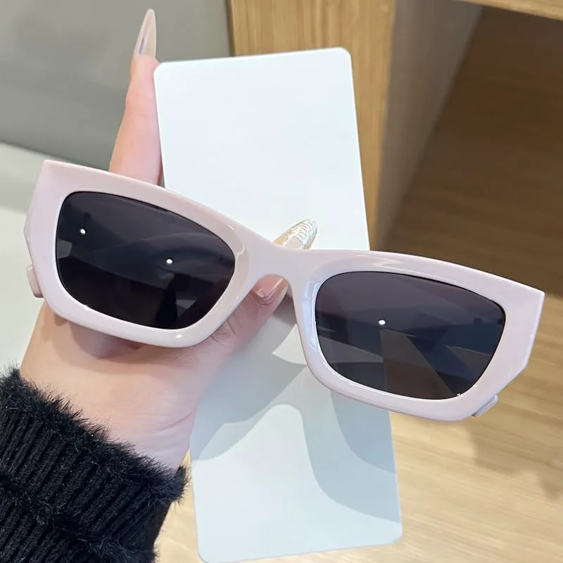 

Стильные прямоугольные солнцезащитные очки «кошачий глаз» для женщин — модная крупная оправа с декоративными элементами, защита от УФ-излучения ENSARJOE, Pink