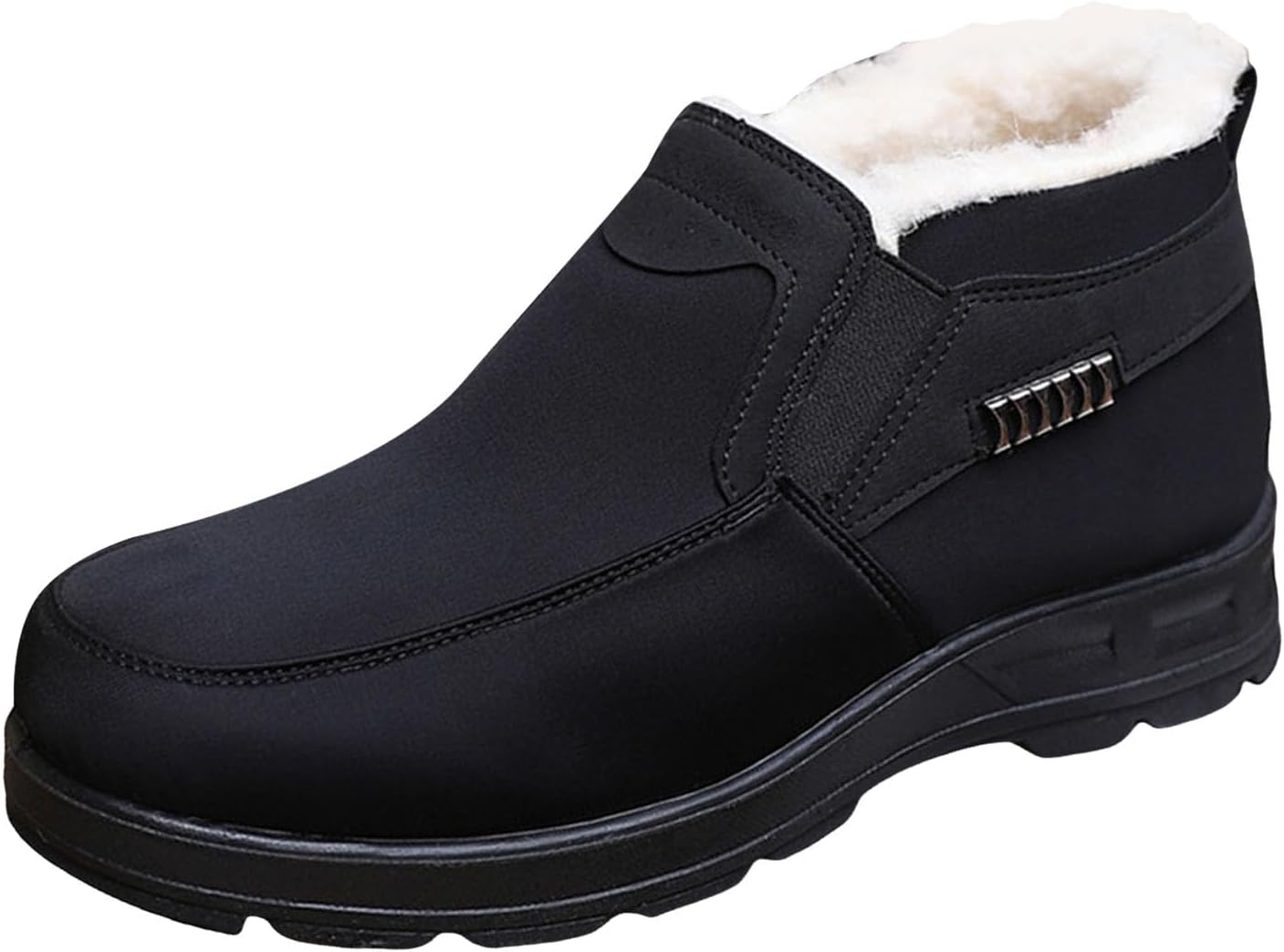 

Мужские ботинки IWIHMIV до щиколотки, с комфортной теплой подкладкой, удобные, легкие, повседневные, нескользящие ботинки, черный