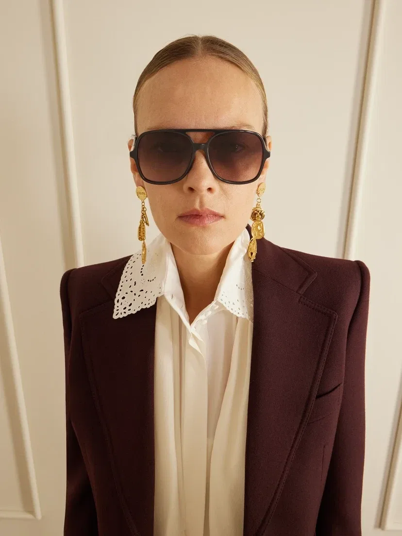 Солнцезащитные очки Judy в стиле авиатор из ацетата и золотистого металла Chloé Eyewear — фото 2
