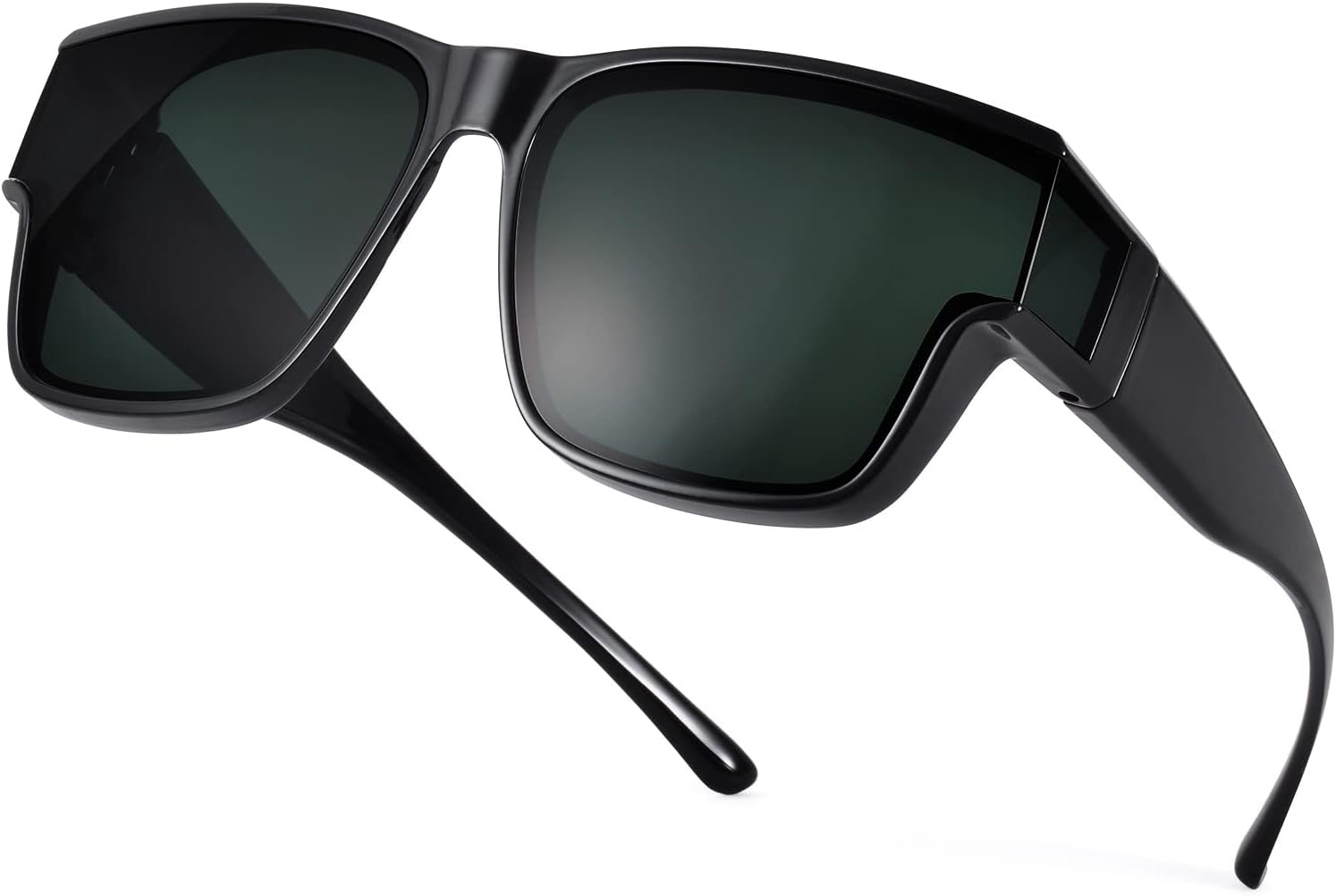 

Солнцезащитные очки PSI Oversize для женщин и мужчин, надеваемые поверх обычных очков, солнцезащитные очки с защитой от солнца, высококачественные нейлоновые линзы HD, Green Square