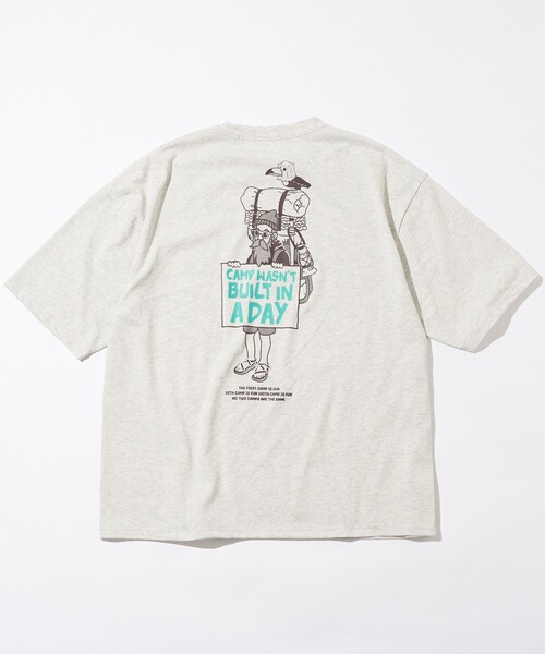 

Футболка с круглым вырезом и принтом на спине, свободного кроя, CAMP MAN FREAK'S STORE, серый