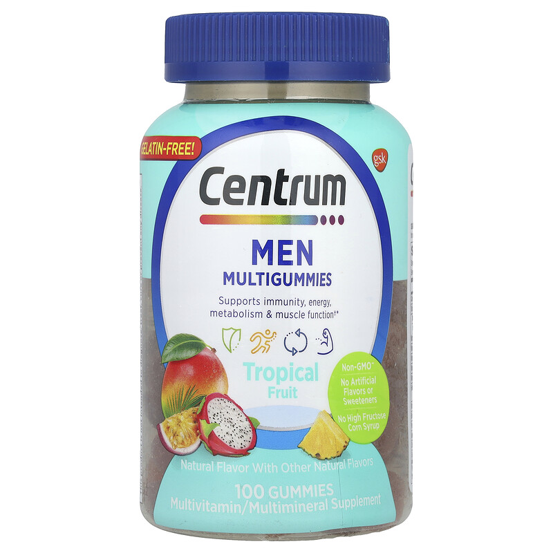

Centrum, Men Multigummies, тропические фрукты, 100 жевательных таблеток