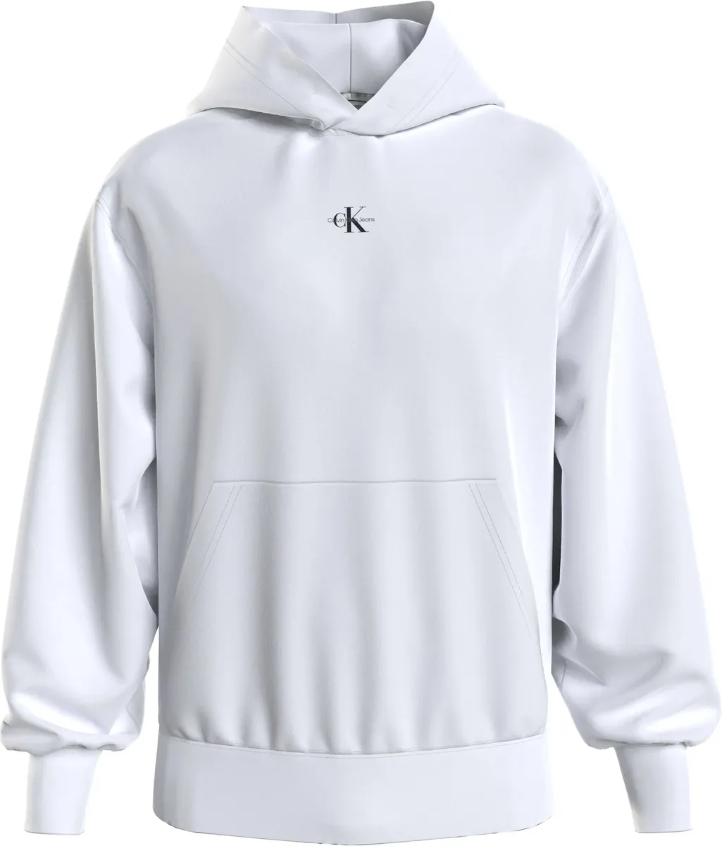 

Толстовка с капюшоном Calvin Klein Jeans "MICRO MONOLOGO HOODIE", с содержанием органического хлопка, белый