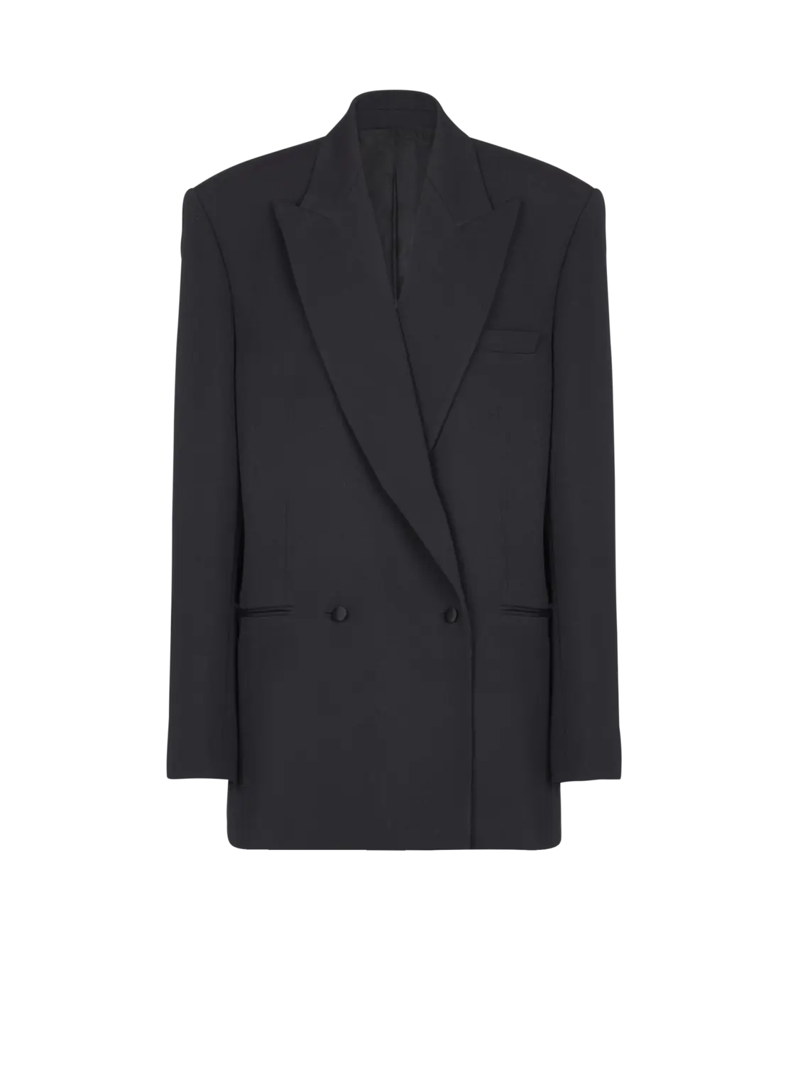 

Жакет оверсайз из ткани "грен де пудр" Balmain, черный