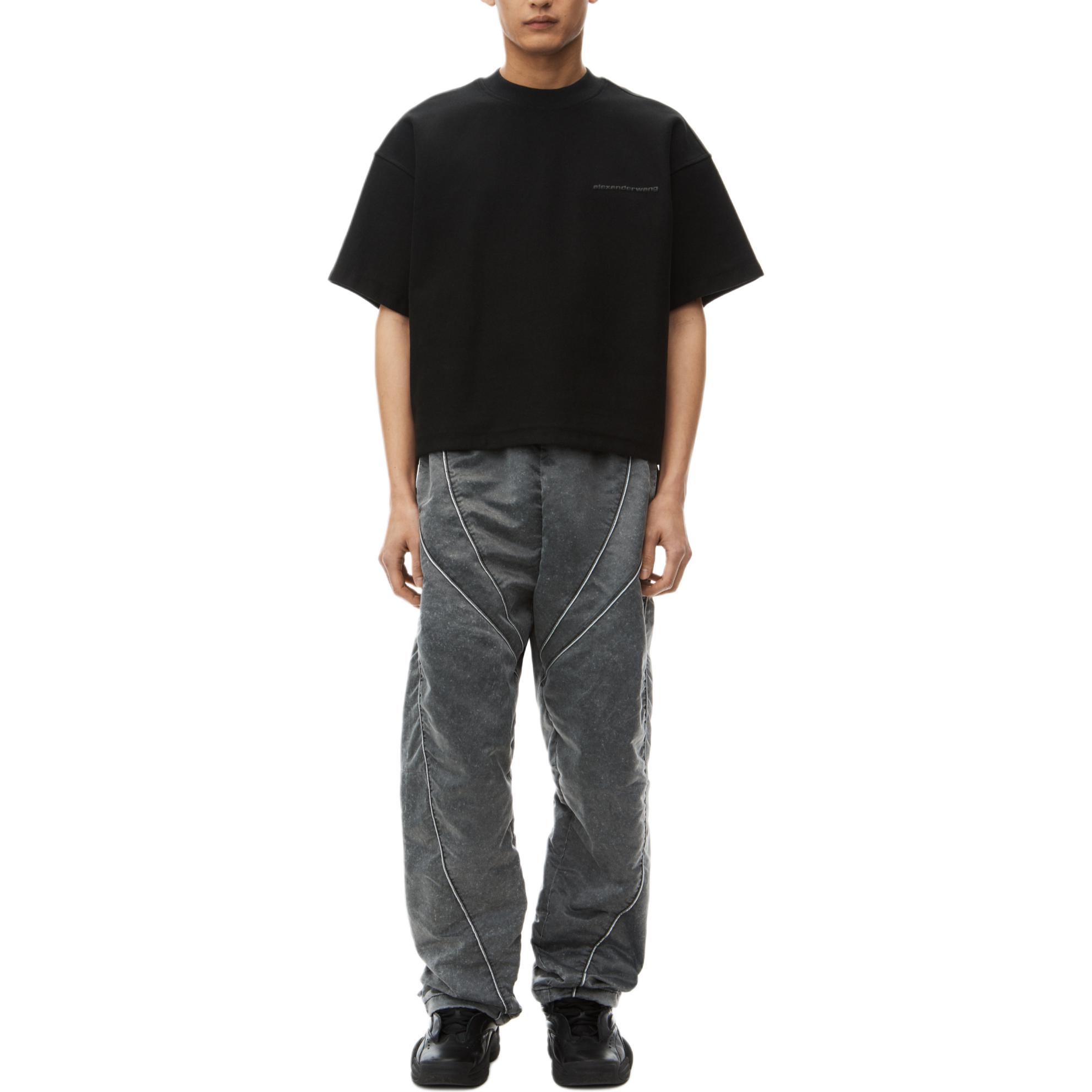 Футболка из хлопка с тисненым логотипом Alexander Wang, черный — фото 4