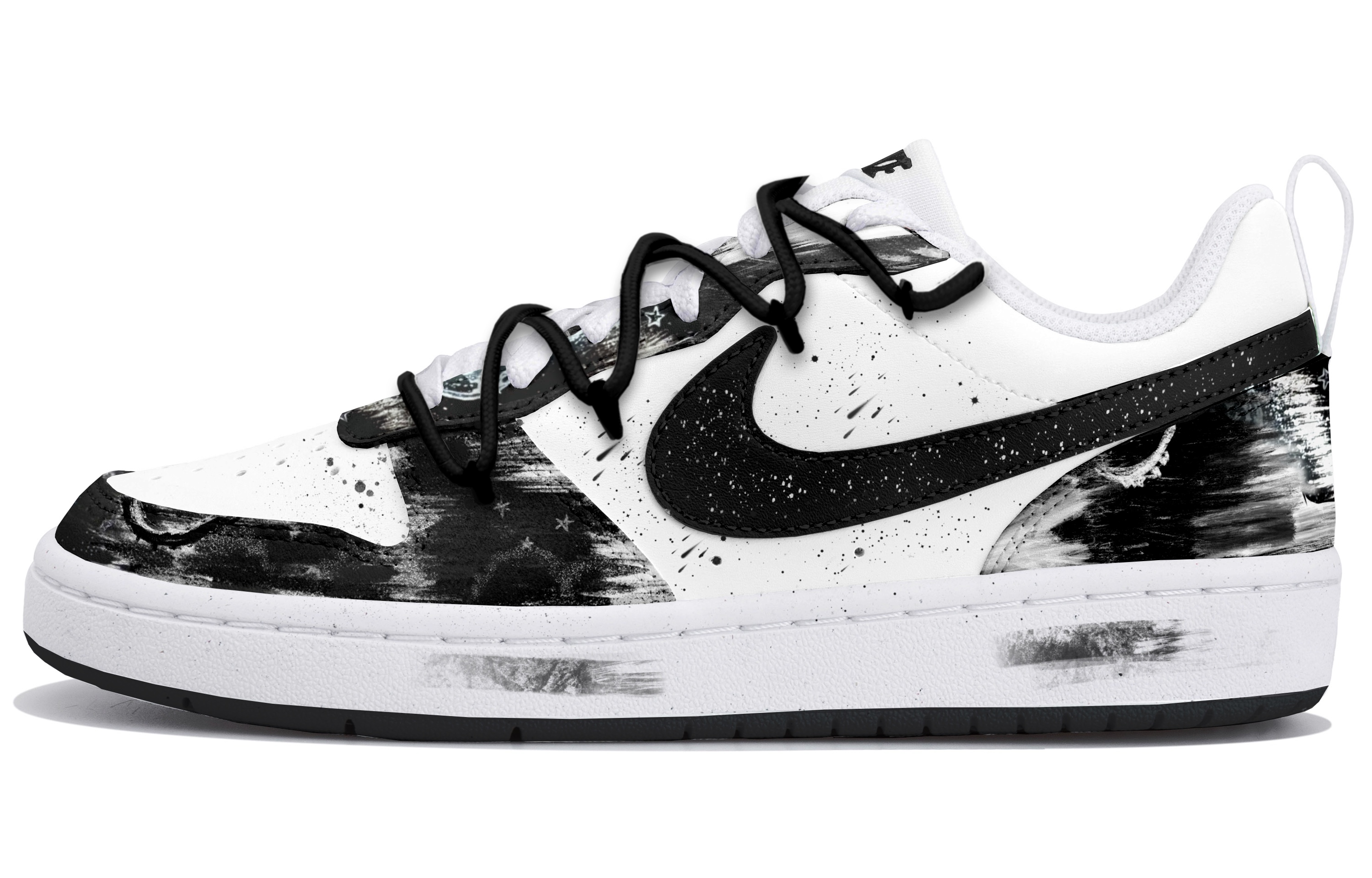 

Низкие детские кроссовки для скейтбординга Court Borough для подростков Nike, черный/белый