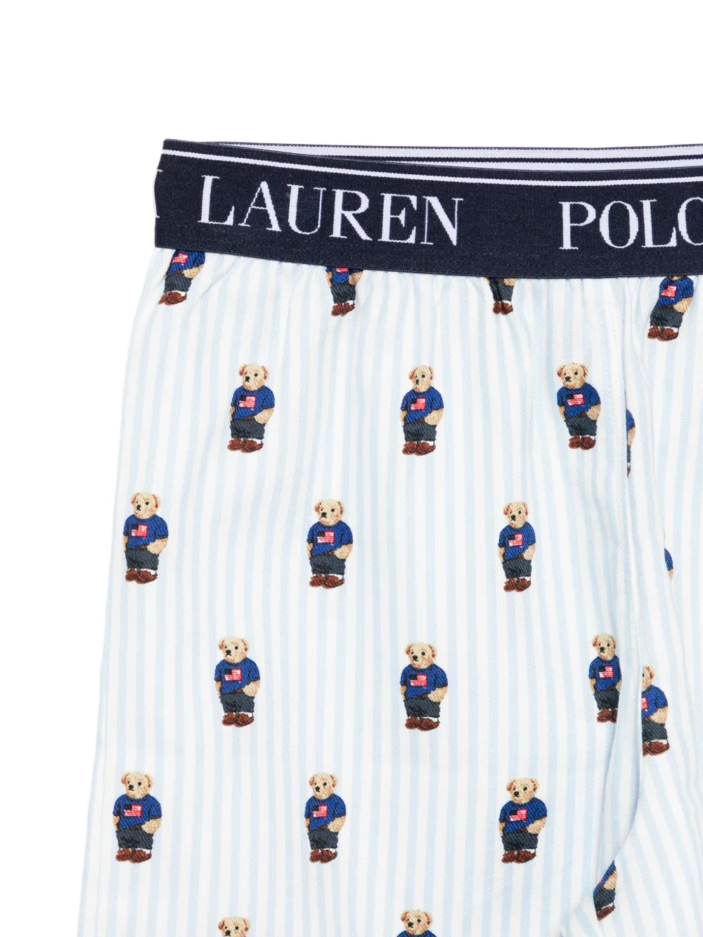 Полосатая пижама с мишкой Polo POLO RALPH LAUREN KIDS, белый — фото 3