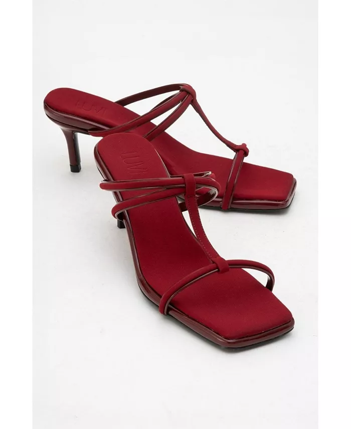 Мокачино сандалии на каблуке с ремешком (женские) Prologue Shoes, красный